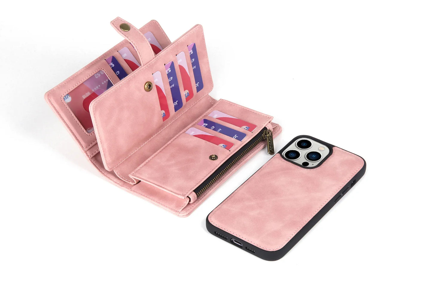 Detachable Magnetic Leather Case For Samsung Galaxy A73 A71 A54 A53 A52 A51 A34 A33 A15 A55 A35 Zipper Wallet Cards Holder Cover