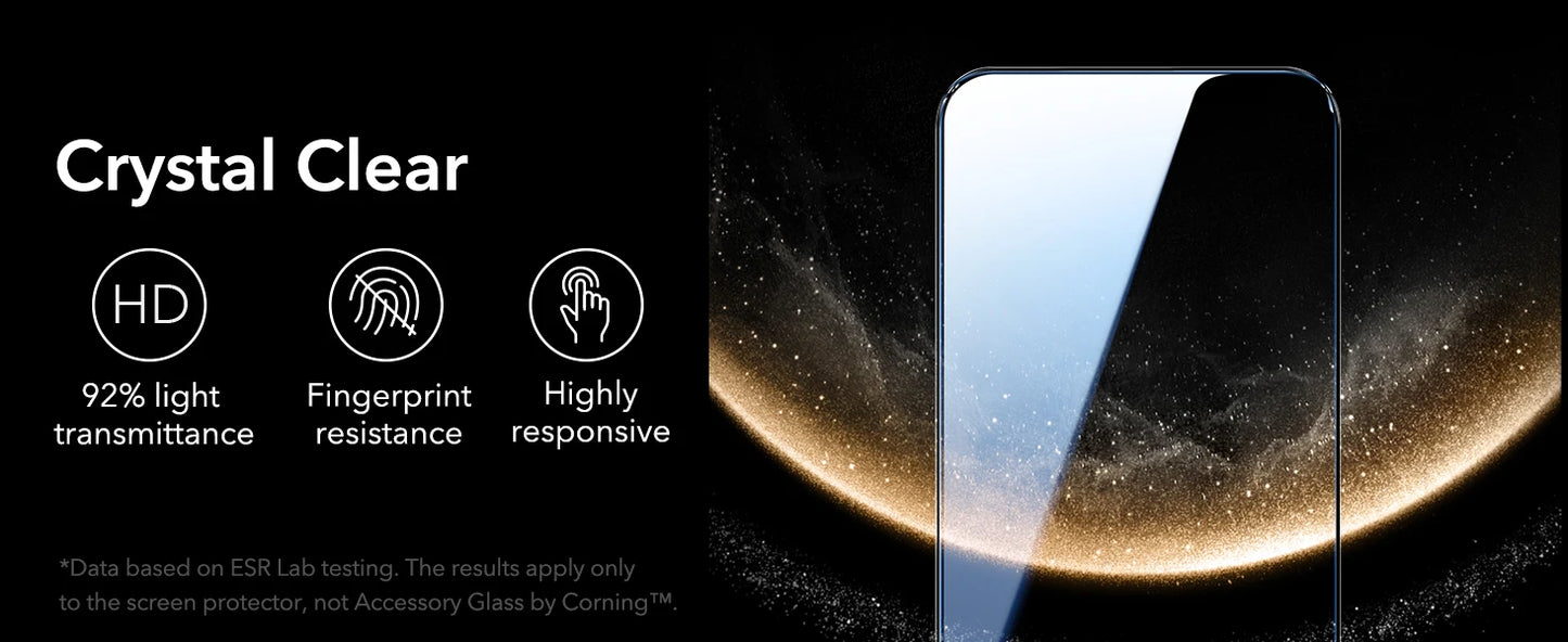 ESR 3 Pack for iPhone 17/16/15/14/13 Pro Max Screen Protector Military-Grade Tempered Glass Film for iPhone 17 Pro Max&17 Air