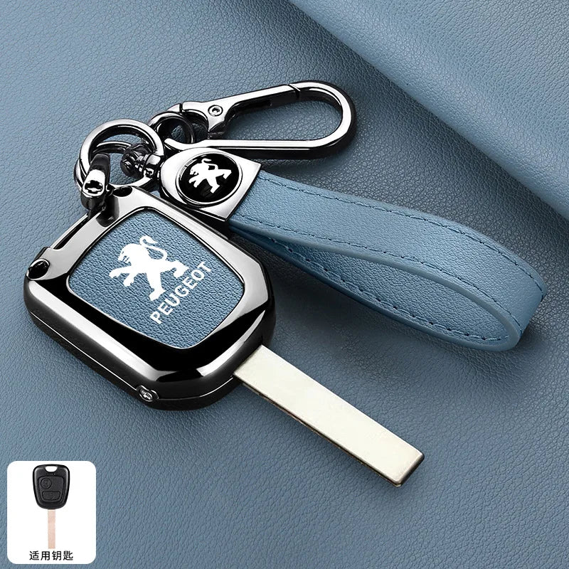 Zinc Alloy Car Key Case Cover Key Bag Shell Holder Protector For Peugeot 106 107 206 306 406 307 207 407 Partner Xsara Accessory