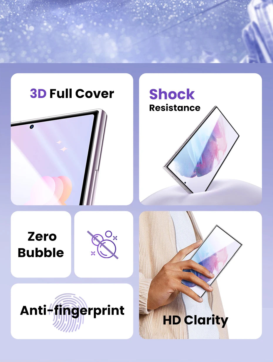 UGREEN 2PCS Screen Protector for Samsung Galaxy S25 Ultra 2025 Glass Film for Samsung S24 S25 Ultra S25Ultra Protective Films HD