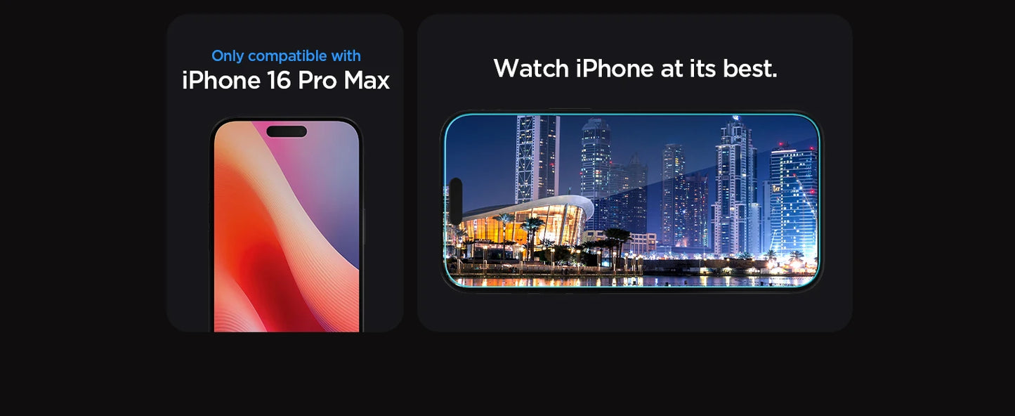 Spigen Glas.tR EZ Fit | Sensor Protected for iPhone 17 Pro Max/17Pro, 17/16 Pro Max /16 Pro Tempered Glass Screen Protector (2P)