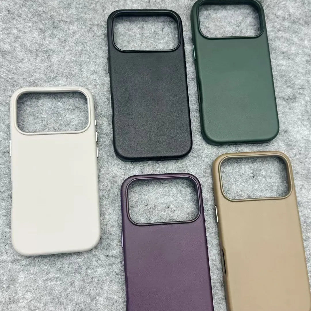 For iPhone 17 Pro Max luxury leather magsafe Case with magnetic wireless charging 17 Air shockproof protective Case