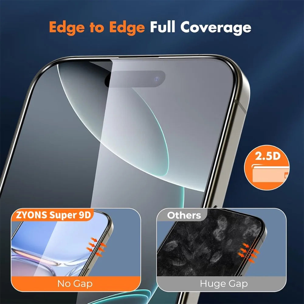 3Pcs Full Cover Tempered Glass for iPhone 17 16 15 14 Pro Max Air 15 16 Plus Screen Protector for iPhone 13 12 11 Pro XR XS Max