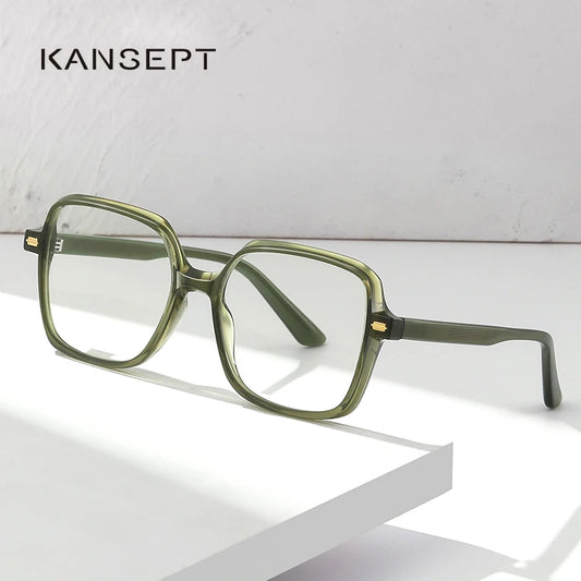 KANSEPT Women's Eyepieces for Reading Glasses Square Lunette Myopia Woman Eyeglasses Blue Light Graduated Lenses to Read Eyewear