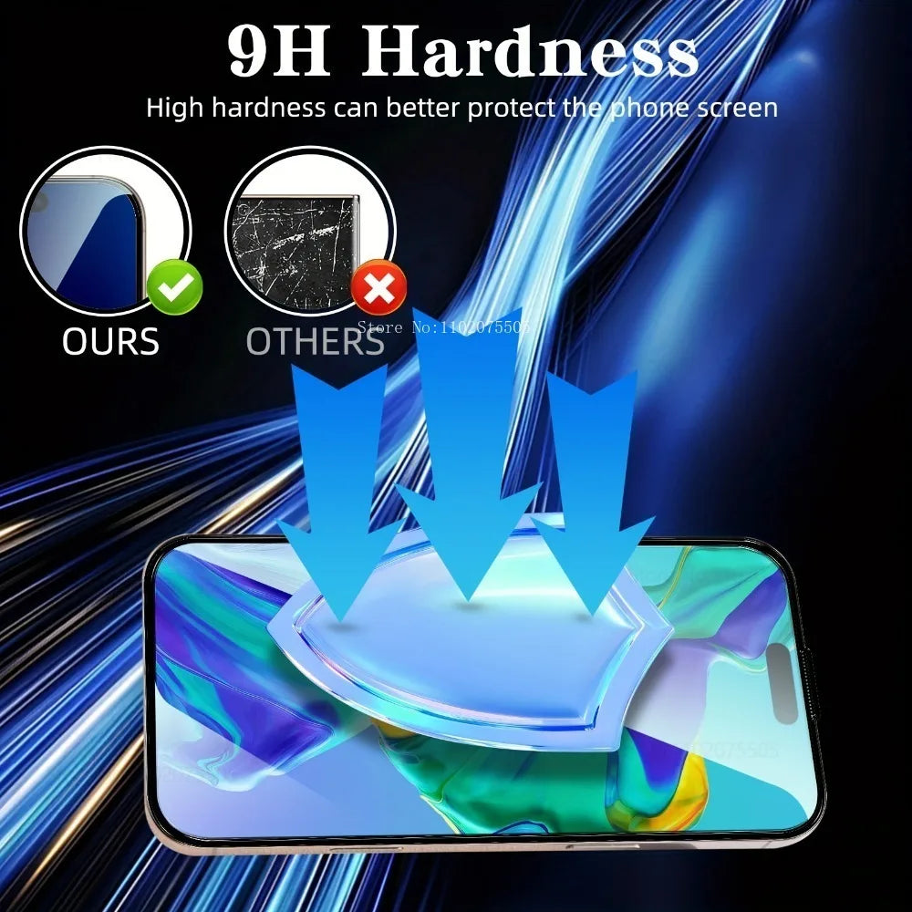 4Pcs Full Cover Screen Protector for IPhone 17 Promax 14 15 Plus 12 13 Promax HD Tempered Glass for IPhone 17 Air 16E 16 Promax