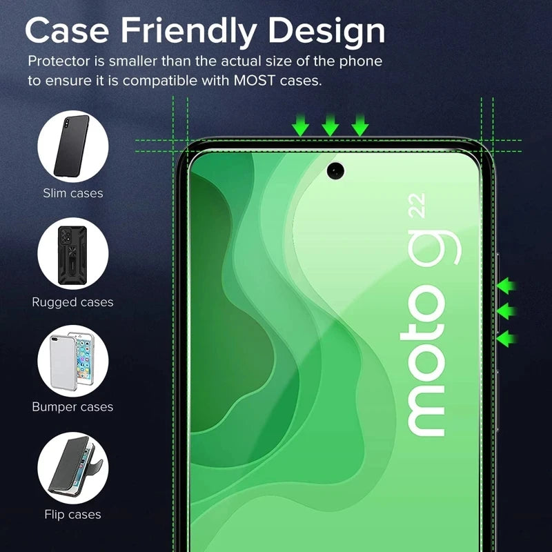 3Pcs Tempered Glass For  Motorola Moto G10 G20 G30 G50 G60 G100 G200 G31 G41 G51 G71 G22 G52 G82 E40 E20 Screen Protector