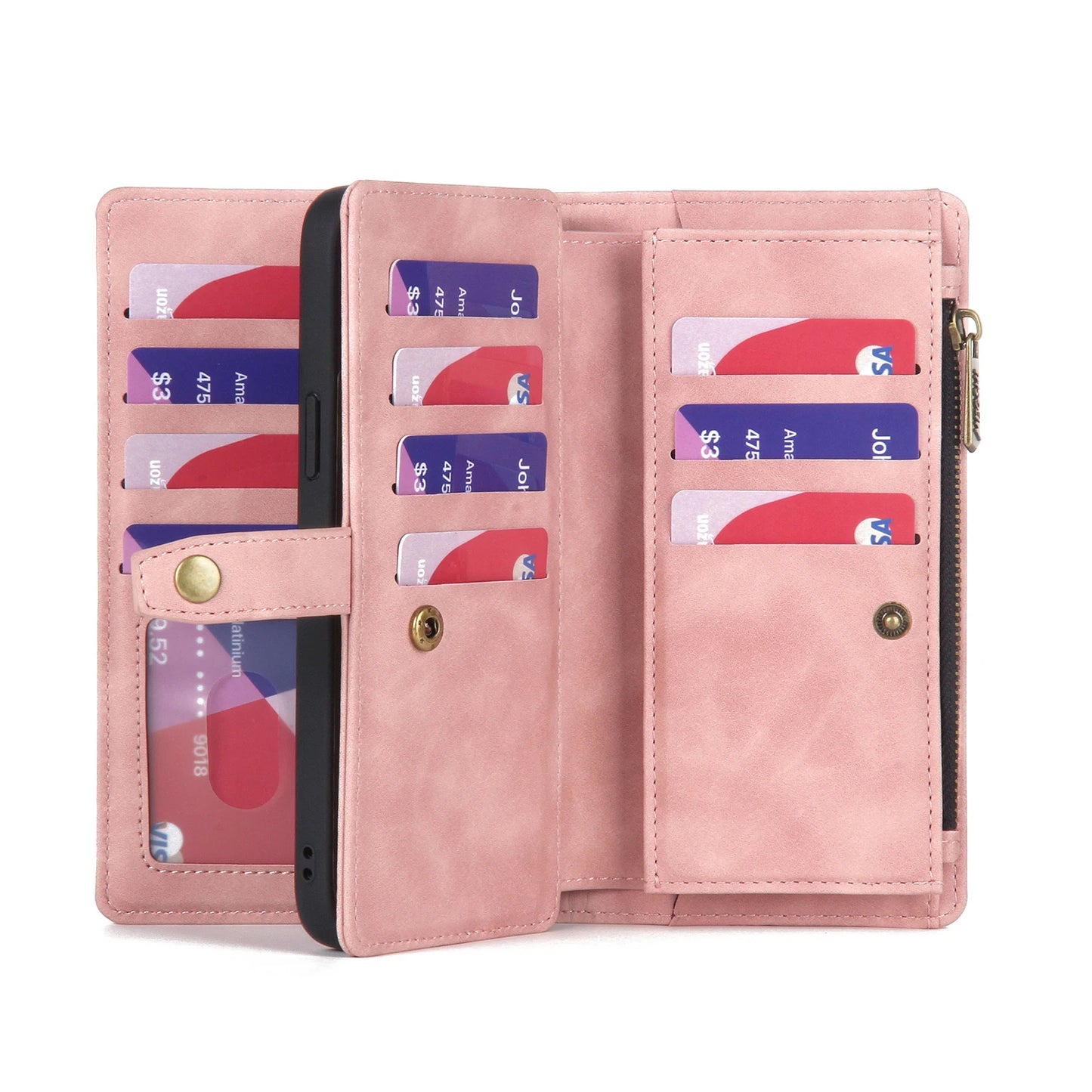 Detachable Magnetic Leather Case For Samsung Galaxy A73 A71 A54 A53 A52 A51 A34 A33 A15 A55 A35 Zipper Wallet Cards Holder Cover