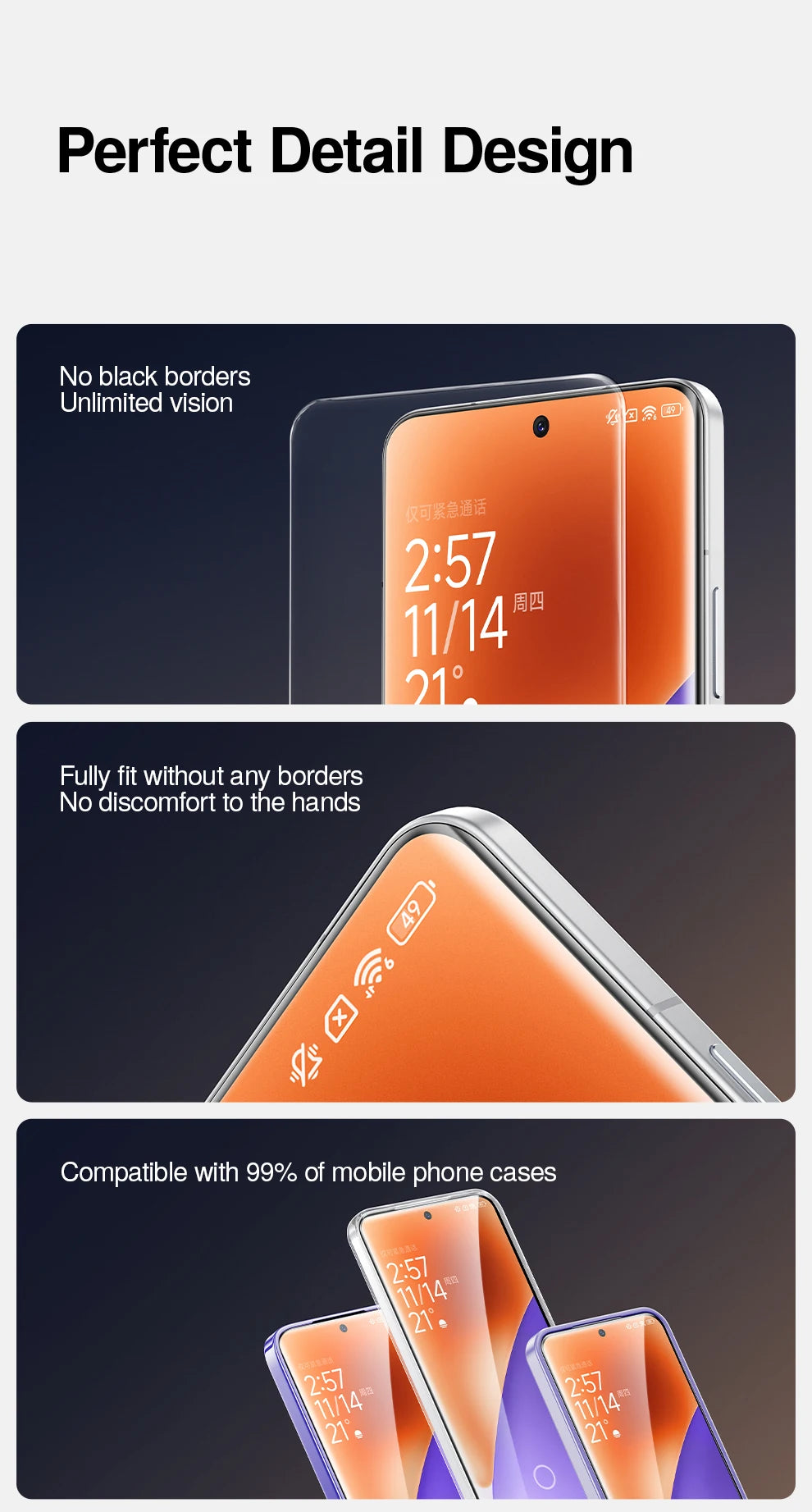 SmartDevil Heat sensitive Screen Protector For Xiaomi 15 15Pro Full Screen Soft Film For 15ultra 14 Pro Curved Screen