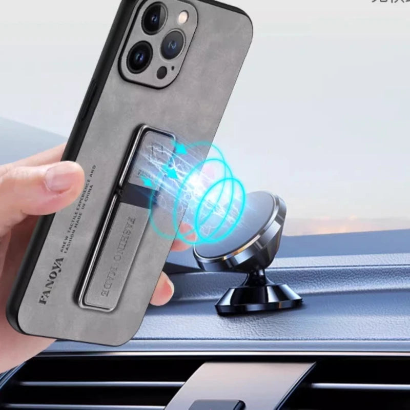 For Xiaomi 15T Pro 15 T Skinsheep Matte Leather Armor Phone Case for Xiaomi Mi 15Tpro Magnetic Holder Camera Protection Cover