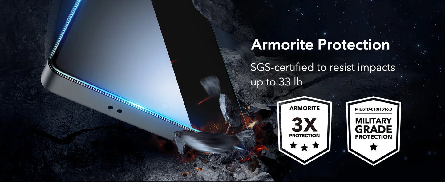 ESR for Samsung S25 Ultra Screen Protector 3pcs HD Tempered Glass Film with Easy Installation Frame for Galaxy S25 Ultra