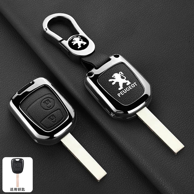 Zinc Alloy Car Key Case Cover Key Bag Shell Holder Protector For Peugeot 106 107 206 306 406 307 207 407 Partner Xsara Accessory