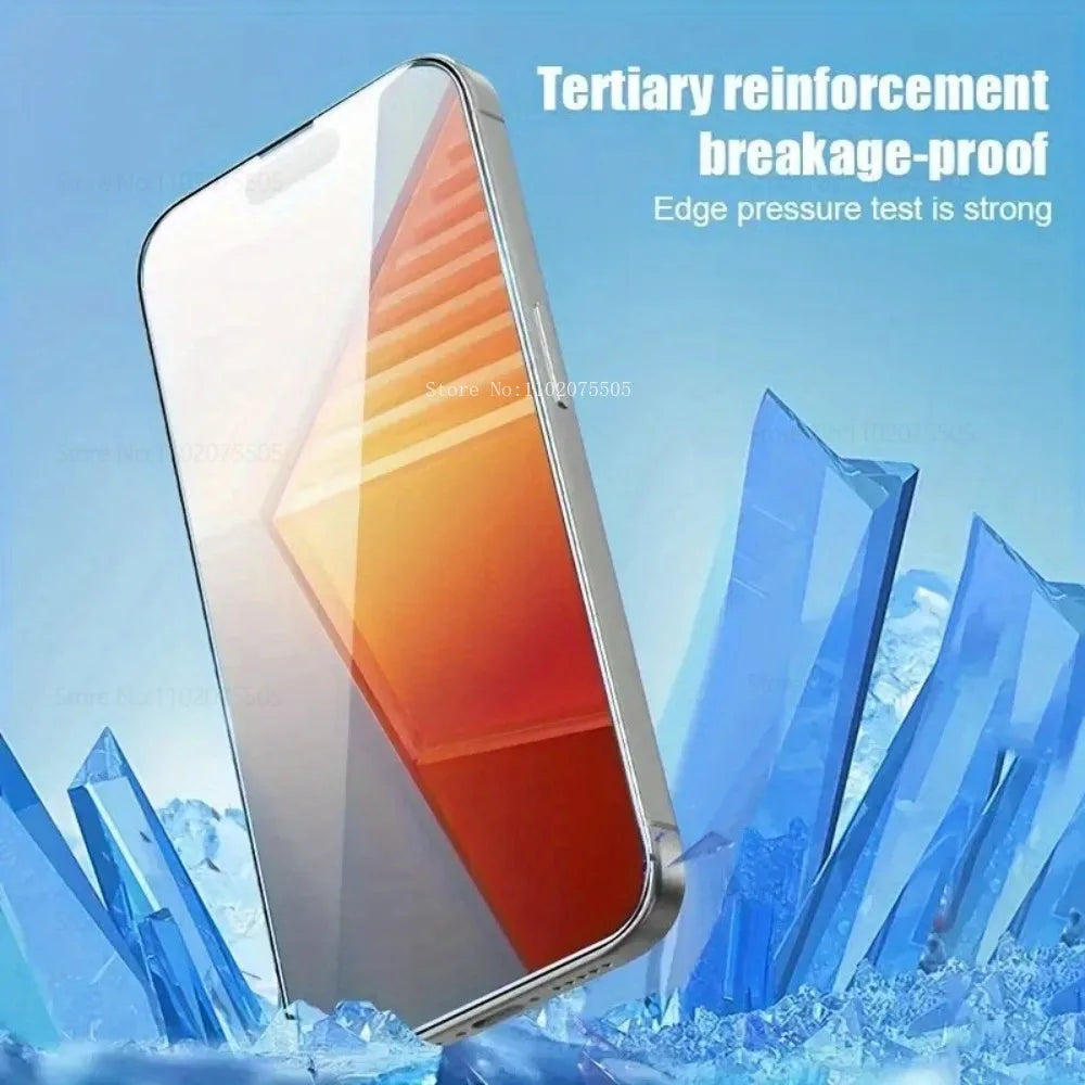 4Pcs HD Screen Protector for IPhone 15/16/17 Promax 16E 14 Plus Tempered Glass 11 Pro 13 Promax 13 12Mini One-Click Installation