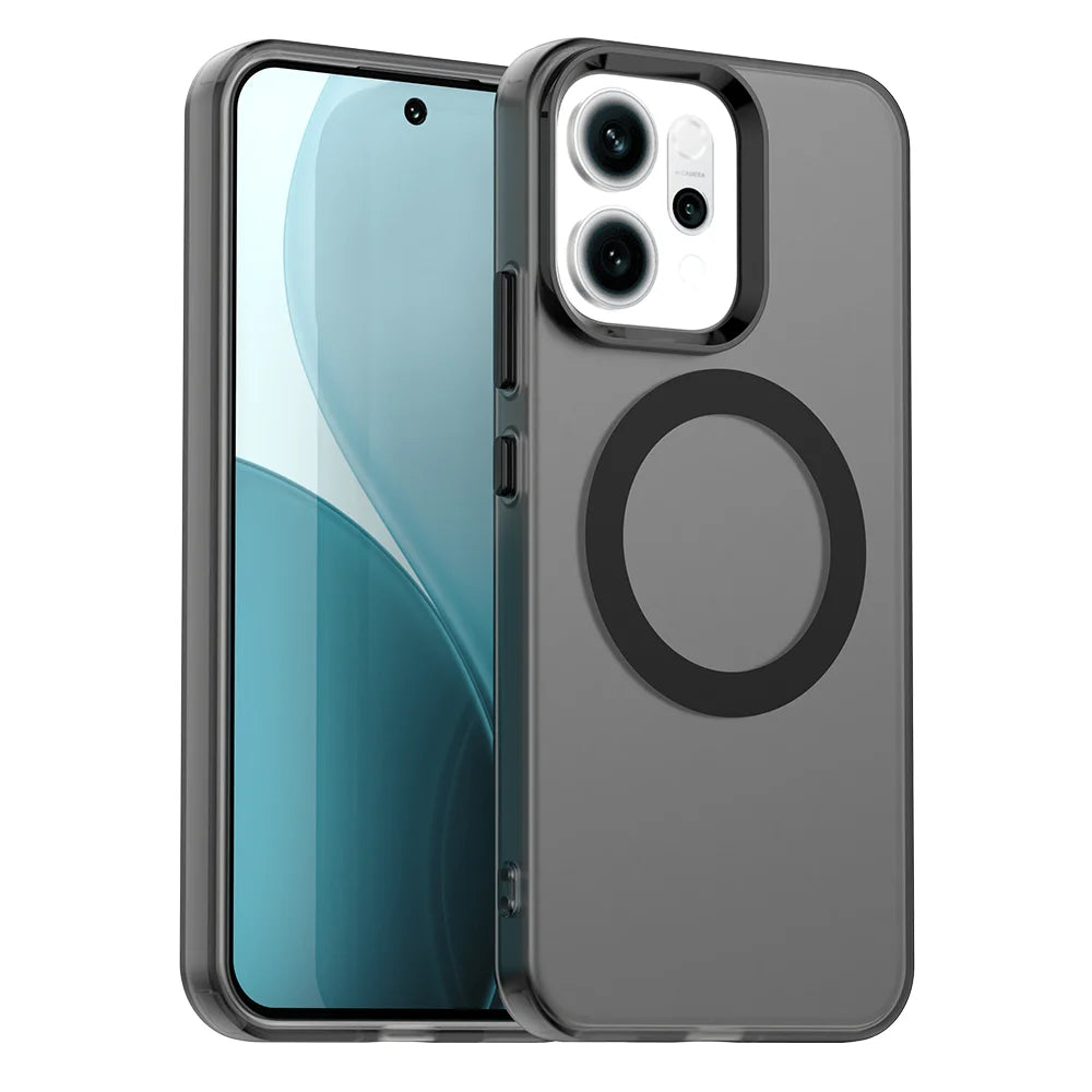 Magnetic Wireless Charging Case For OPPO Reno 14F 14 Pro Reno14 F 5G Cover Candy Colors Transparent Back Shell Fundas Coque