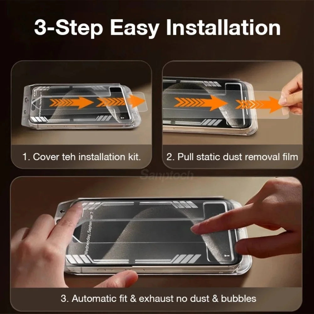 1-3Pcs Dust Free Easy Installation Screen Protector For iPhone 17 Pro Max 17Air 17Pro 16Promax HD Clarity Tempered Glass Films