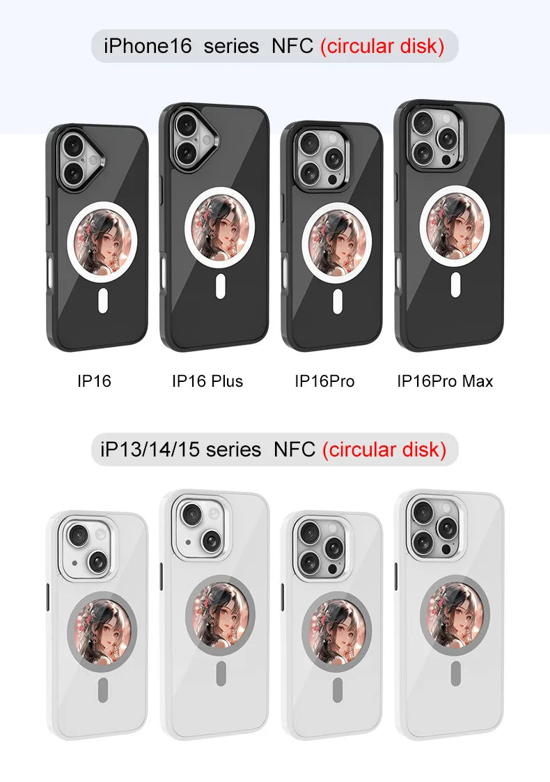 2.53 inches E-ink phone case photos Display Wireless transmission DIY screen for iphone 16/15/14/13 Round Support Magsafe