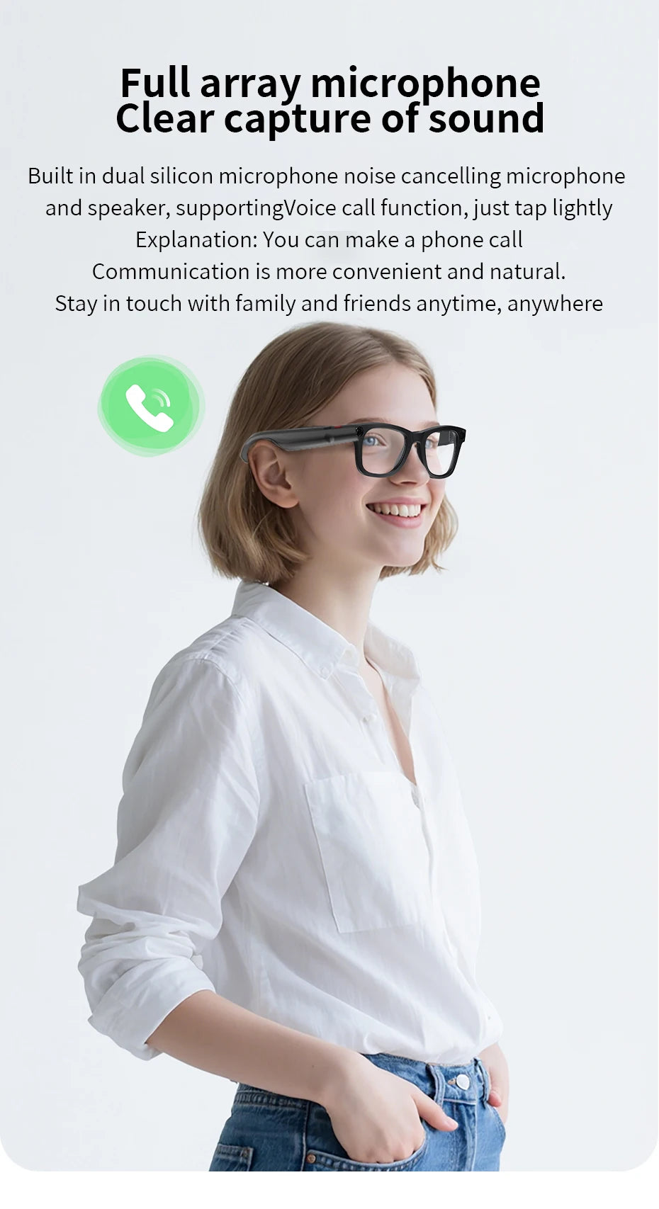 500W Camera Glasses Translate Smart Glasses Voice Call Music Sunglasses AI GPT Camera BT&WIFI Video Recording Anti-blue Light