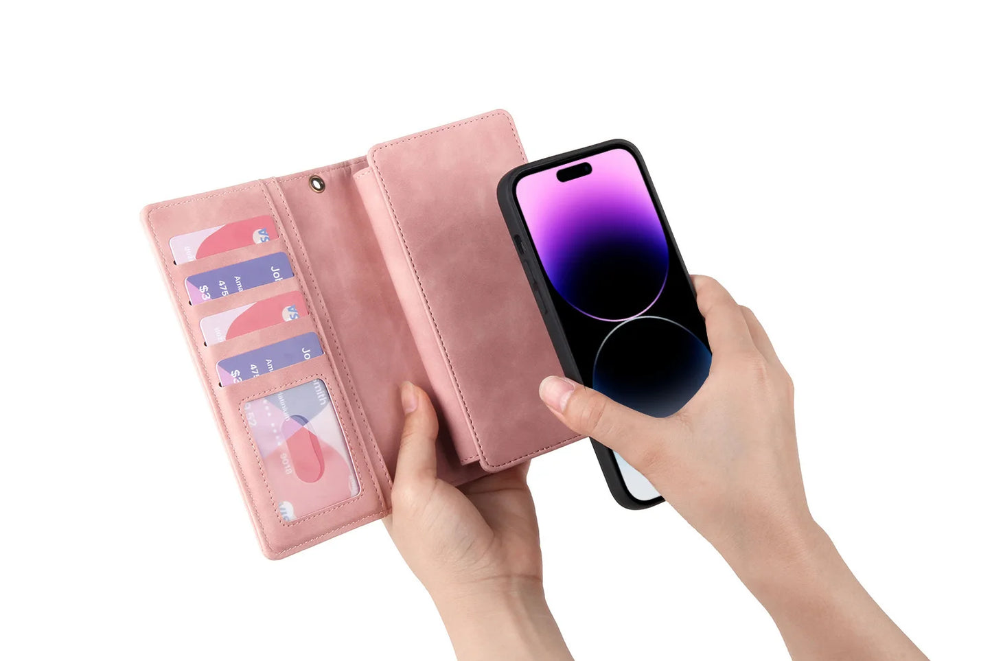 Detachable Magnetic Leather Case For Samsung Galaxy A73 A71 A54 A53 A52 A51 A34 A33 A15 A55 A35 Zipper Wallet Cards Holder Cover