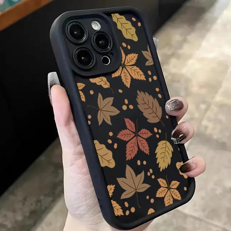 Autumn Leaves and Vintage Maple Leaves Artistic Phone Case For iPhone 17 16 15 14 Plus 13 12 11 Pro MAX 17 Air Phone Cover