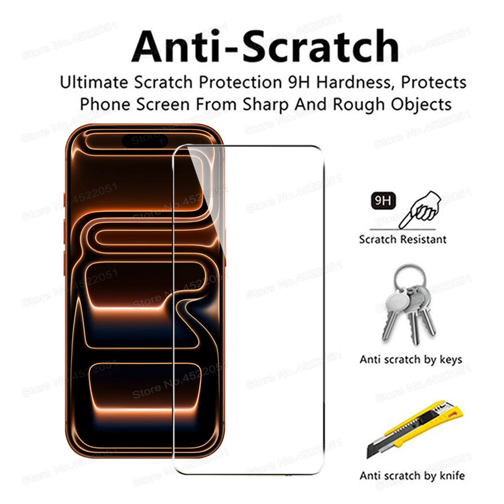 4PCS Tempered Glass Screen Protector For iPhone 17 16 15 14 13 12 11 Pro Max Plus Mini XS XR Air 16E Clear Glass Protective Film