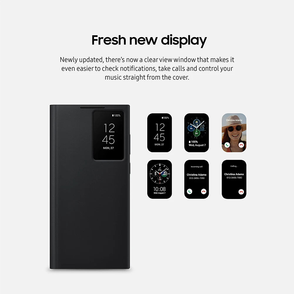 Original Smart View Wallet Flip Case For Samsung Galaxy S22Ultra SM-S908B Smart View Phone Case Cover（EF-ZS908)