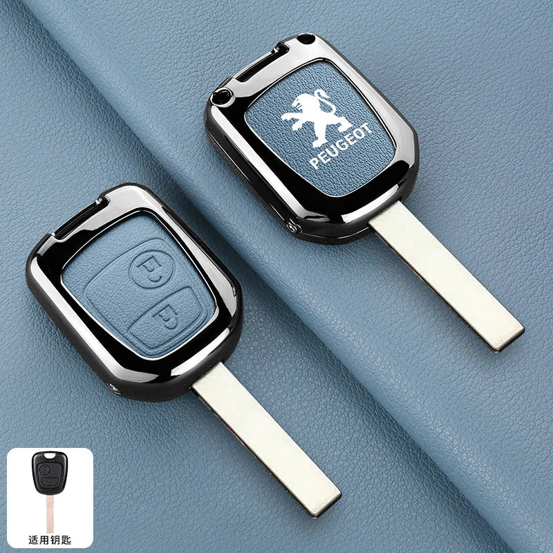 Zinc Alloy Car Key Case Cover Key Bag Shell Holder Protector For Peugeot 106 107 206 306 406 307 207 407 Partner Xsara Accessory