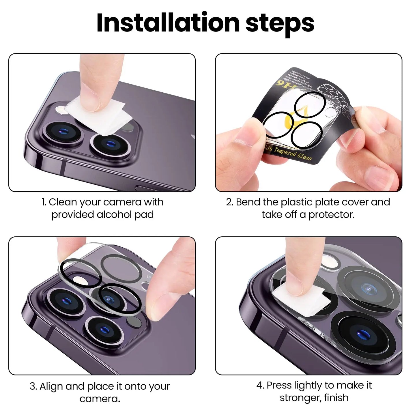 3D Camera Lens Protector for iPhone 16 15 14 Pro Max & iPhone 14 16 Plus 13 12 Pro 6.1 inch 11 mini Ultra HD Not Affect Night