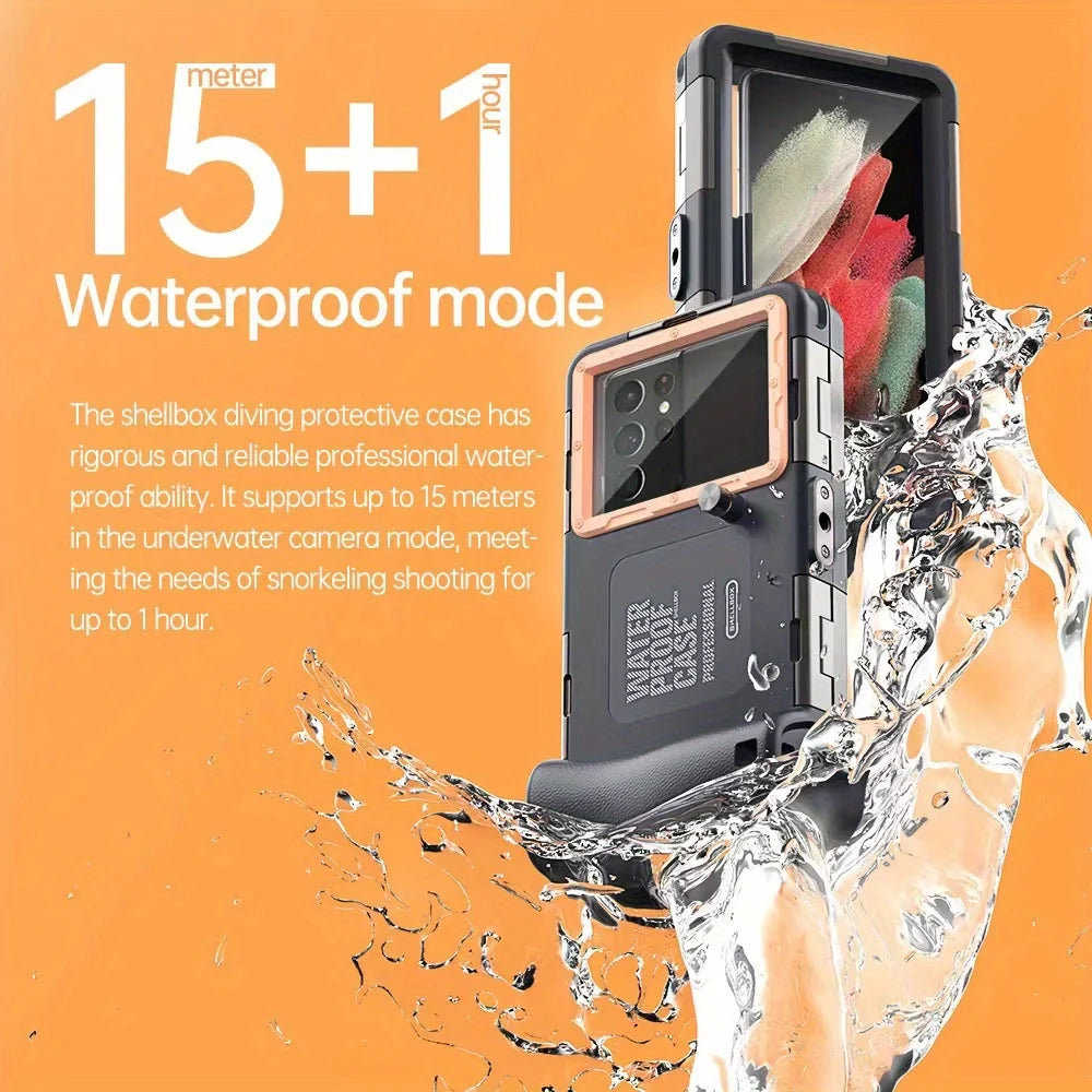 Waterproof Phone Case Holsters & 15m Diving 50ft Swimming Premium Protective Housing & Lanyard For iPhone Samsung 6.8" Phone