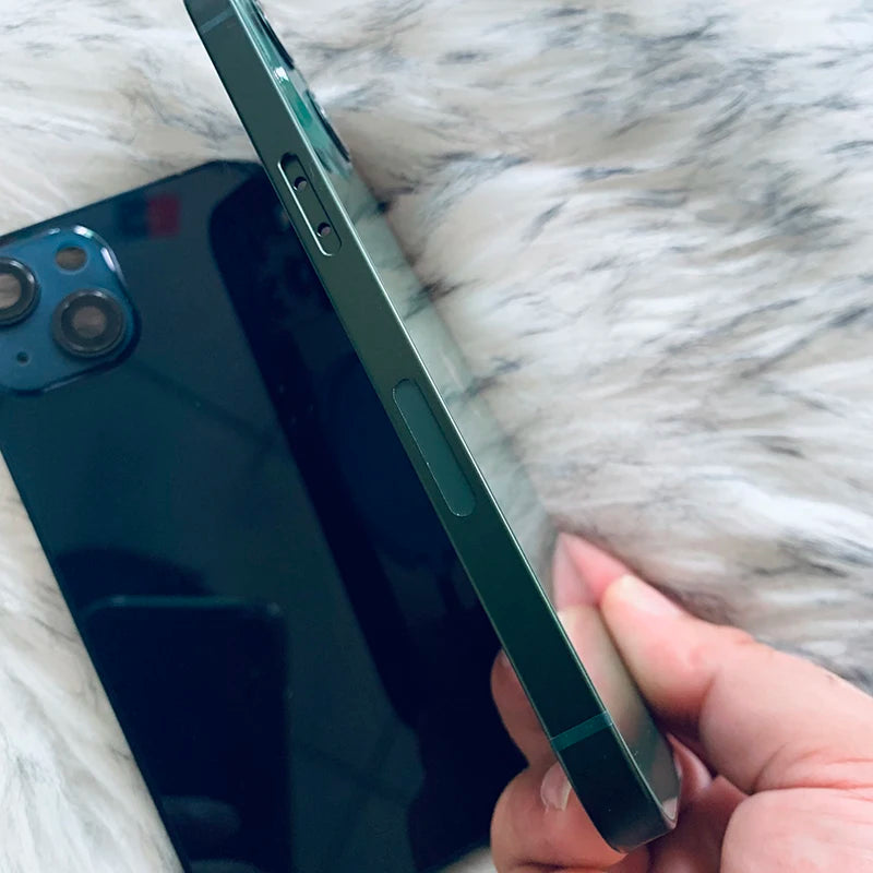 Back Housing Replacement For iPhone 13 & 13mini Middle Chassis Frame With Rear Glass Pre-installed Magnet coil, Free tools