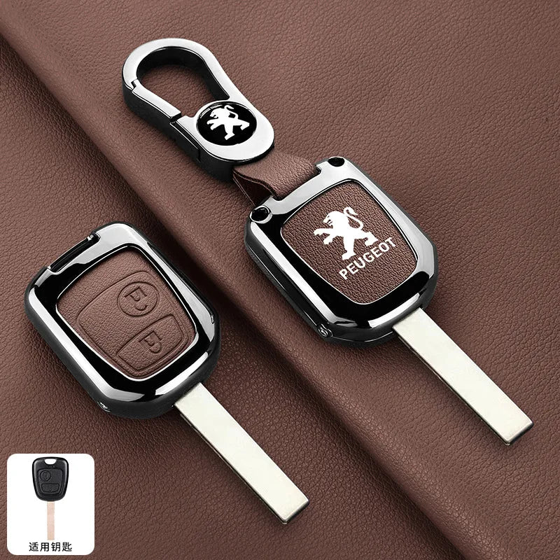 Zinc Alloy Car Key Case Cover Key Bag Shell Holder Protector For Peugeot 106 107 206 306 406 307 207 407 Partner Xsara Accessory