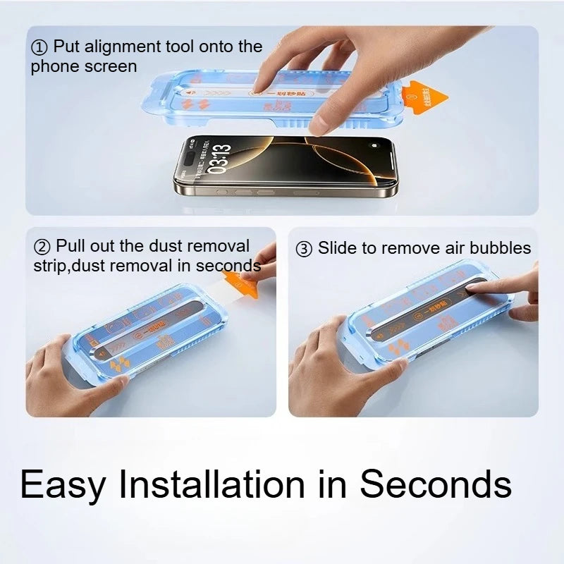 SmartDevil 1/2PCS Dust-free Temperd Glass Film for iPhone 16 Pro Max 15 Pro 16e 14 13 HD Clear Screen Protector Anti-fingerprint