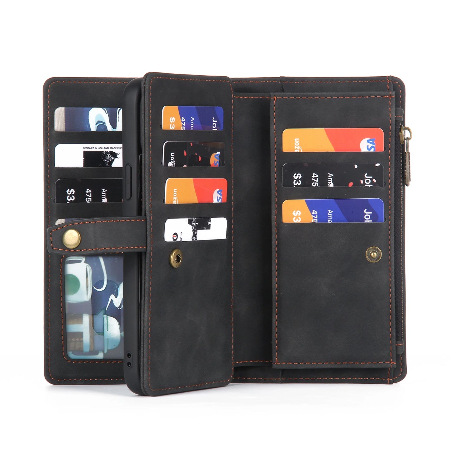 Detachable Magnetic Leather Case For Samsung Galaxy A73 A71 A54 A53 A52 A51 A34 A33 A15 A55 A35 Zipper Wallet Cards Holder Cover