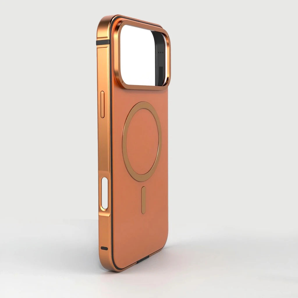 High End Magnetic Original Color Backplate Phone Case, For IPhone 17 Pro 17 Promax Metal Frame Anti Drop Protection Hard Case