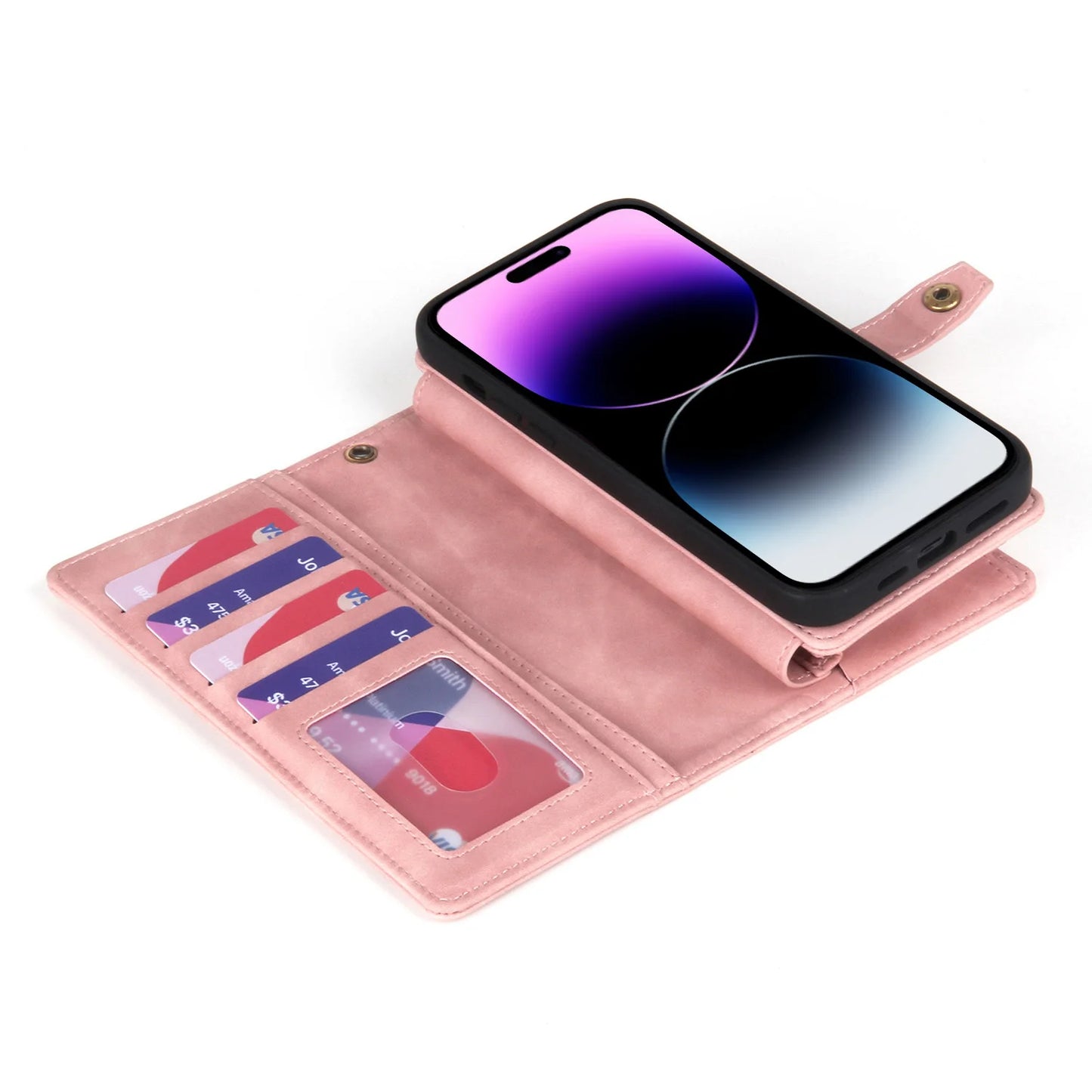 Detachable Magnetic Leather Case For Samsung Galaxy A73 A71 A54 A53 A52 A51 A34 A33 A15 A55 A35 Zipper Wallet Cards Holder Cover