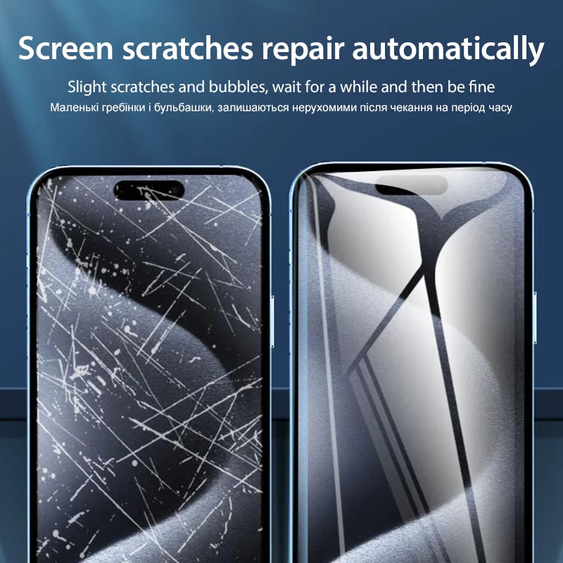 3Pcs Soft Hydrogel Film For iPhone 16 15 14 13 12 11 Pro Max XS XR X 7 8 15 Plus Protective Silicone TPU Screen Protector