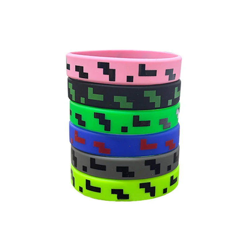 24Pcs Pixel Theme Party Favors 12 Pairs Pixelated Sunglasses and 12 Silicone Bracelets Birthday decoration party supplies Gift
