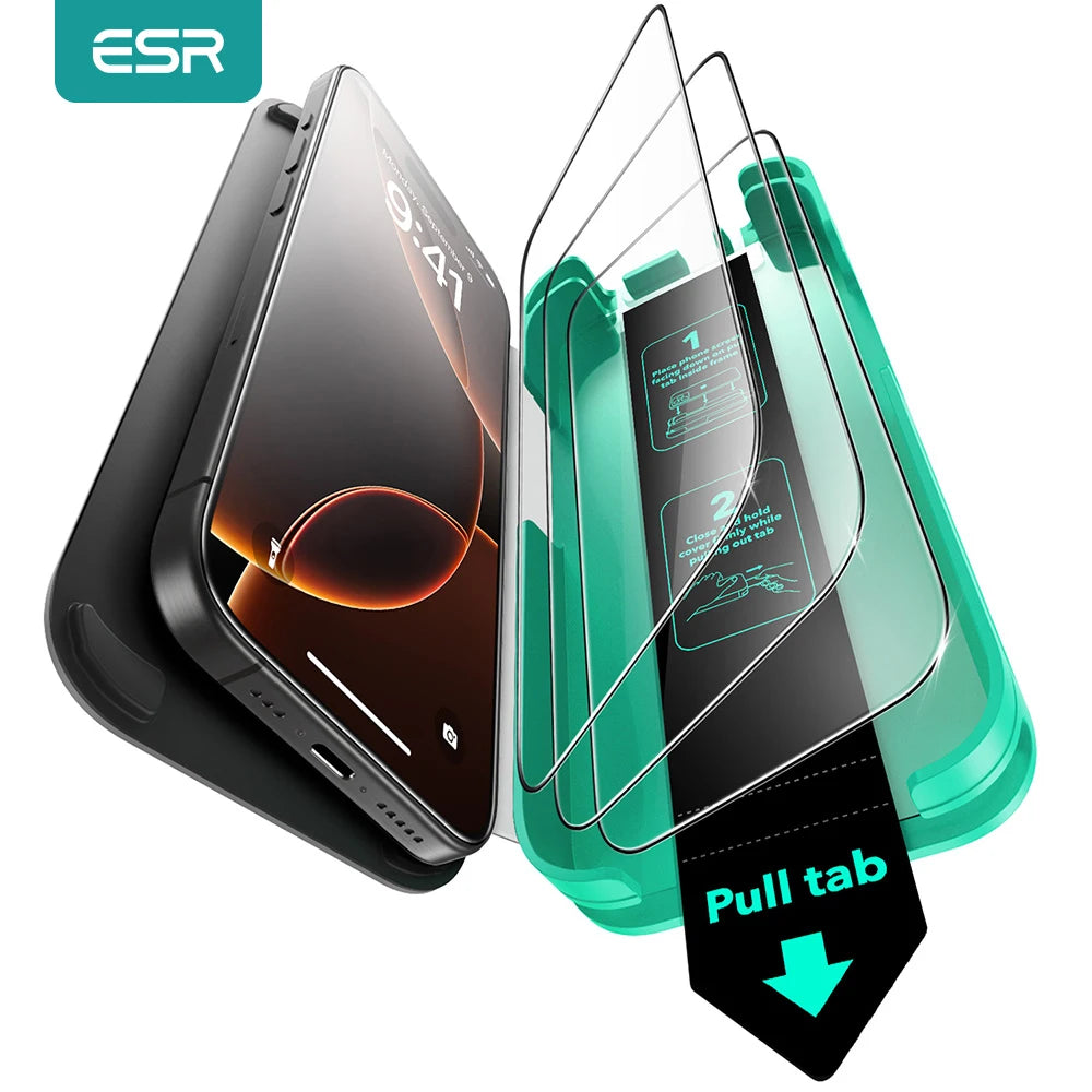 ESR for 3 Pack iPhone 17 Pro Max Screen Protector for iPhone 16/15/14/13 Armorite Tempered Glass Military Grade Film HD/Privacy