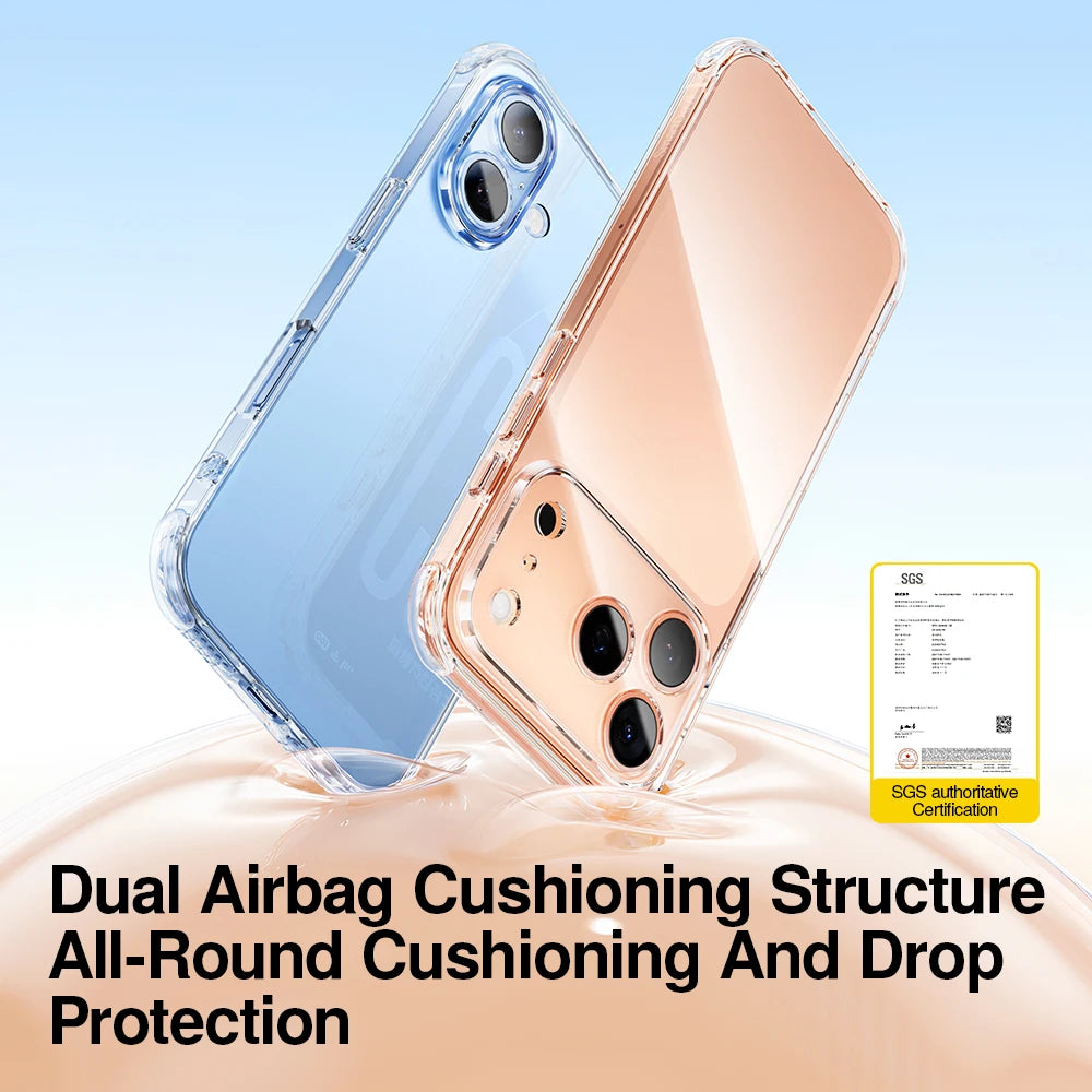 SmartDevil Transparent Phone Case for iPhone 17 Pro Max 17 Pro 16 Soft Back Cover Airbag Shell for iPhone Air Anti-drop