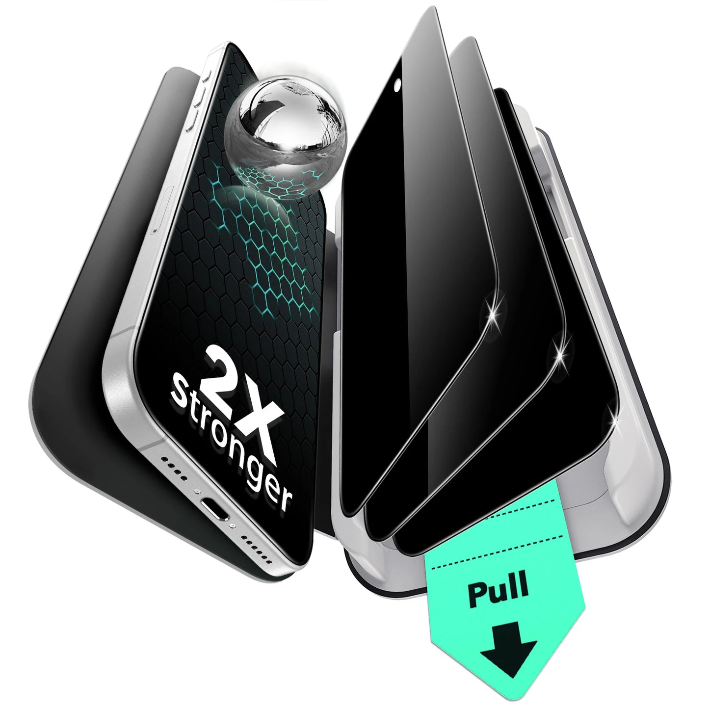 ESR 3 Pack for iPhone 17/16/15/14/13 Pro Max Screen Protector Military-Grade Tempered Glass Film for iPhone 17 Pro Max&17 Air