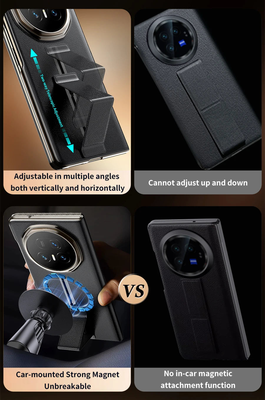 LANGSIDI Smart Flip Phone Case for Honor Magic V5 Magnetic Wrist Strap Slidable Stand Kickstand Luxuxy Leather Cover