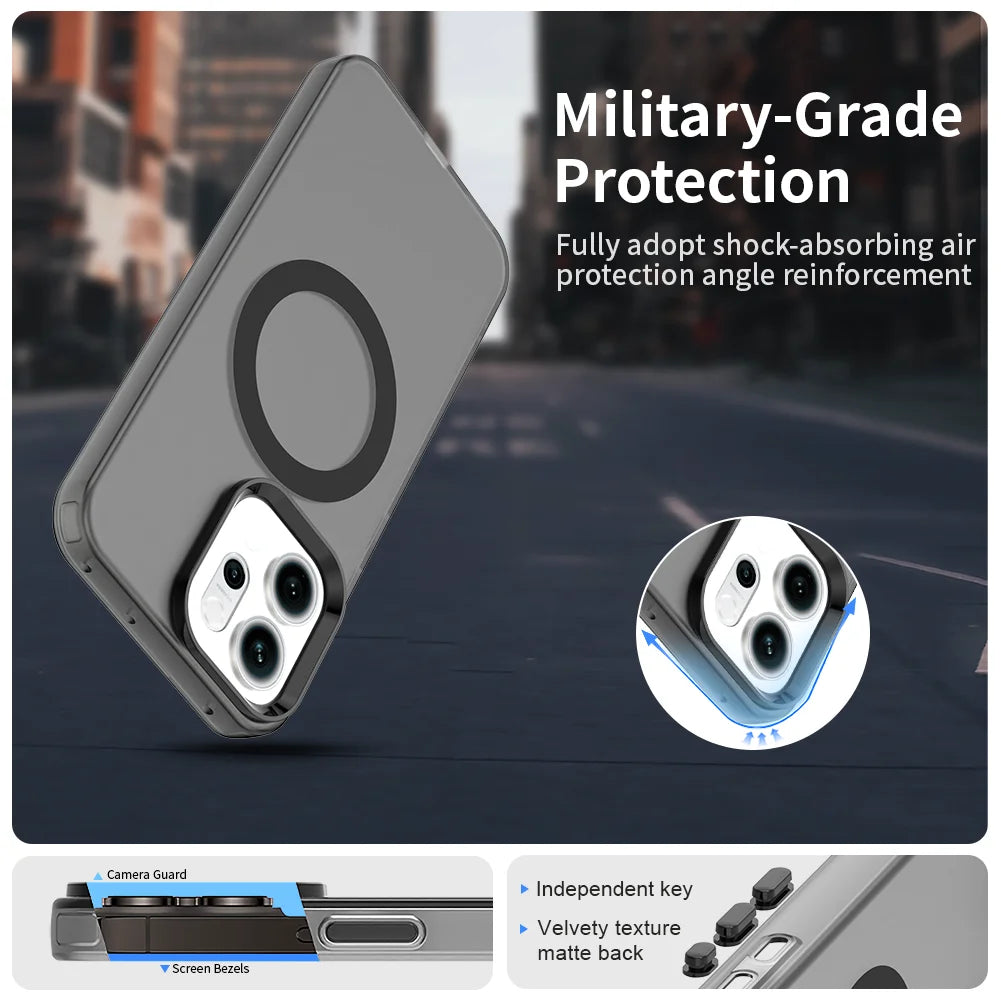 Magnetic Wireless Charging Case For OPPO Reno 14F 14 Pro Reno14 F 5G Cover Candy Colors Transparent Back Shell Fundas Coque