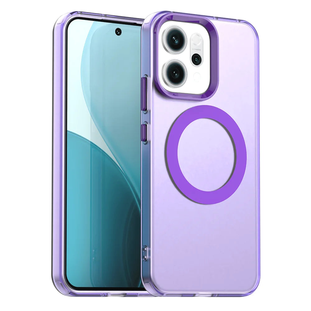 Magnetic Wireless Charging Case For OPPO Reno 14F 14 Pro Reno14 F 5G Cover Candy Colors Transparent Back Shell Fundas Coque