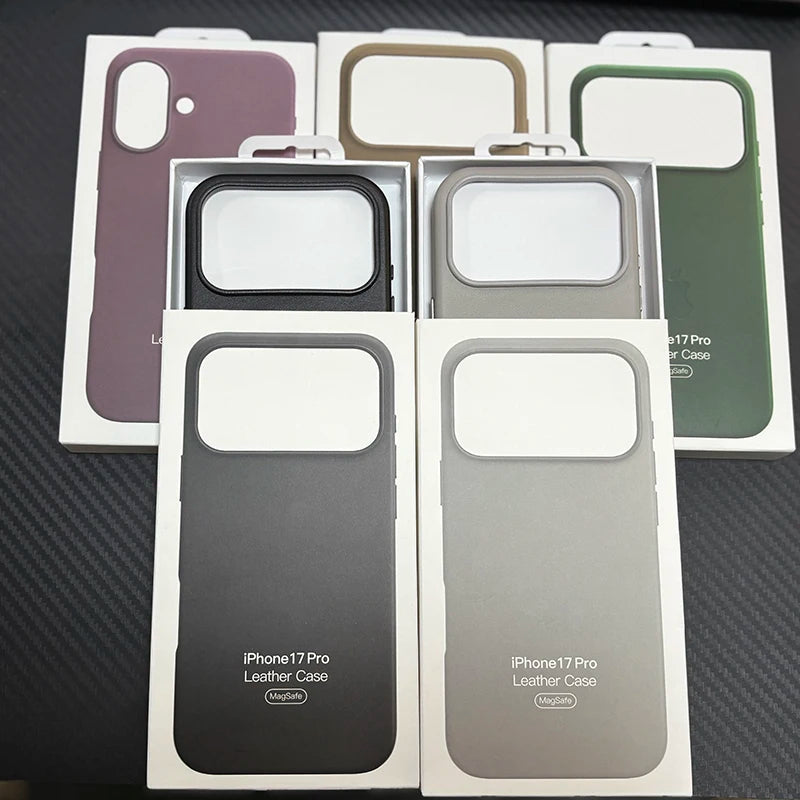 Original with Box for Magsafe Leather Case for IPhone 17 Pro Max 17 Pro Case Wireless Charging Magnetic Cover