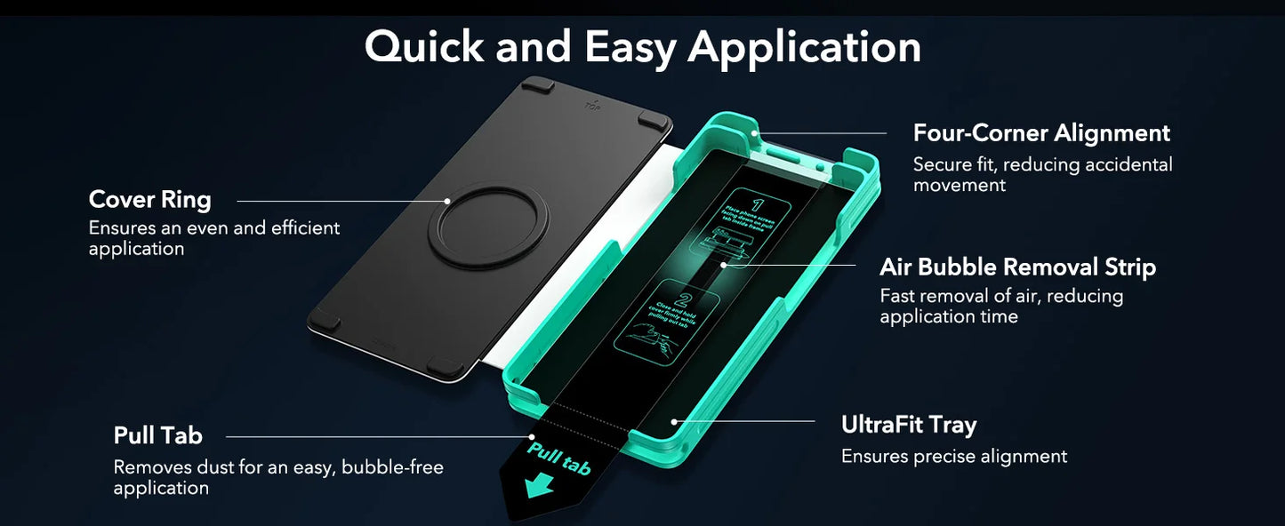 ESR for Samsung S25 Ultra Screen Protector 3pcs HD Tempered Glass Film with Easy Installation Frame for Galaxy S25 Ultra