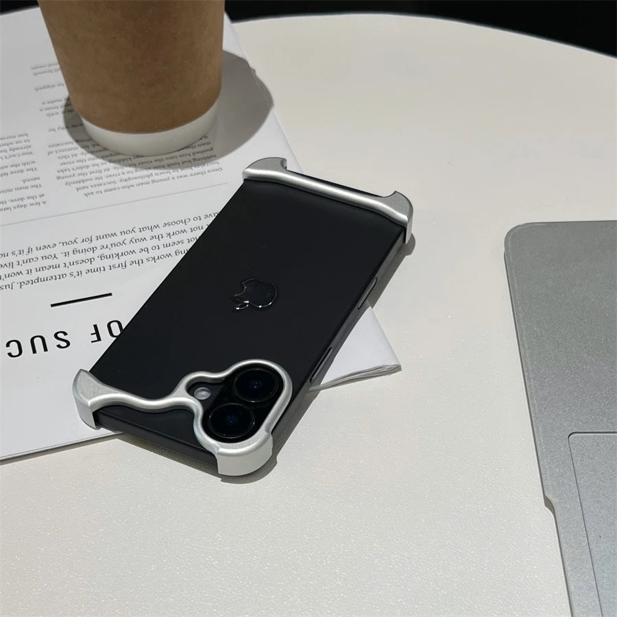 Arc Case Luxury Aluminum Metal Bumper Phone Pulse Case For IPhone13 14 15 16 17 Air Pro Max 16Pro Plus Lightweight Phone Cover