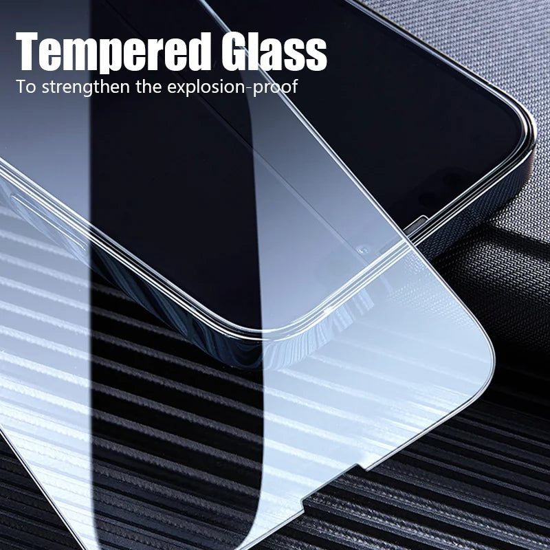 4Pcs Tempered Glass For iPhone 17 16 15 14 13 12 11 Pro Max Plus  Mini Air 7 8 6S SE 2022 2020 X XS Screen Protector Protective
