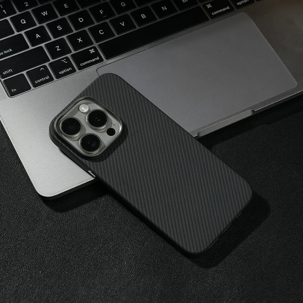 Aramid Carbon Fiber Magnetic Case for iPhone 16 17 Pro Max Cases Kevlar Fiber Cover for 16 Pro 15 Pro Max Aramid Carbon Funda