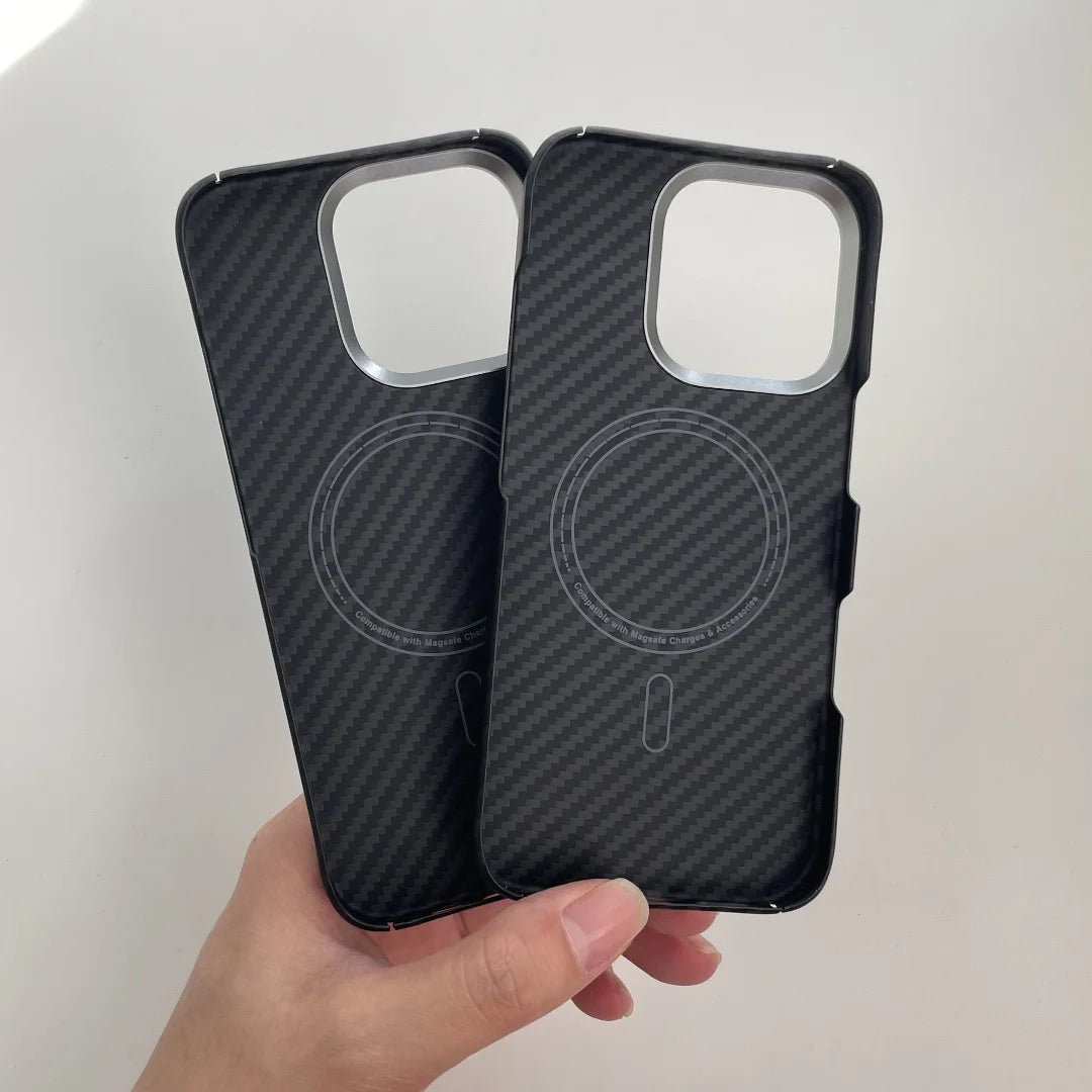 Aramid Carbon Fiber Magnetic Case for iPhone 16 17 Pro Max Cases Kevlar Fiber Cover for 16 Pro 15 Pro Max Aramid Carbon Funda
