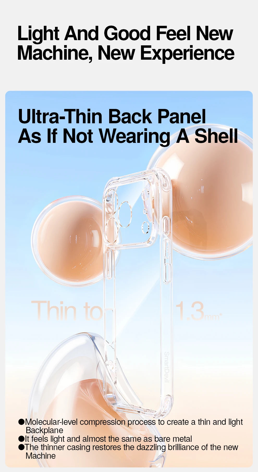 SmartDevil Transparent Phone Case for iPhone 17 Pro Max 17 Pro 16 Soft Back Cover Airbag Shell for iPhone Air Anti-drop