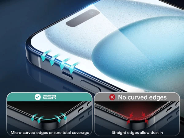 ESR Tempered-Glass Screen Protector iPhone 13/14/15/16/17 Pro Max HD Clear Anti-spy Screen Firm For iPhone 17Air&16/15 Plus&16e