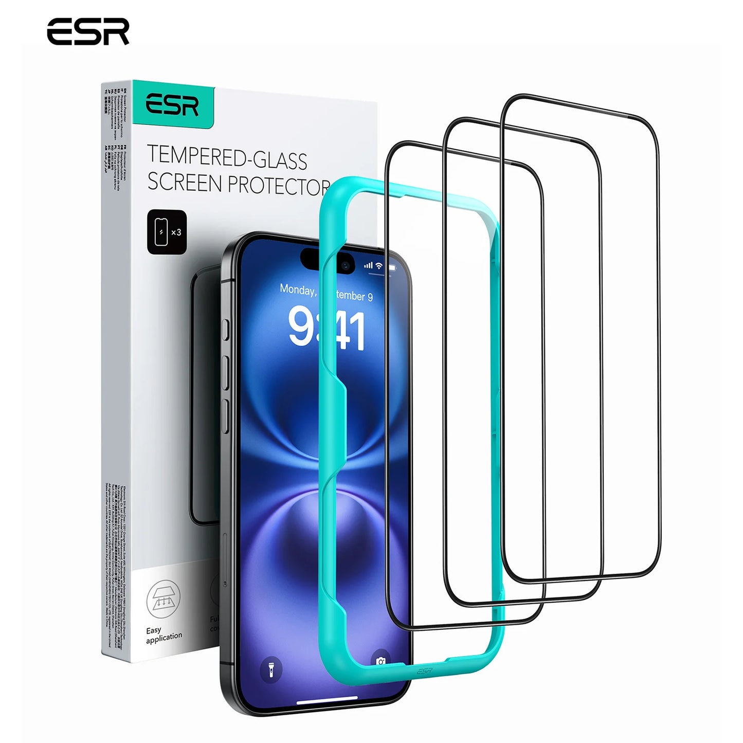 ESR Tempered-Glass Screen Protector iPhone 13/14/15/16/17 Pro Max HD Clear Anti-spy Screen Firm For iPhone 17Air&16/15 Plus&16e